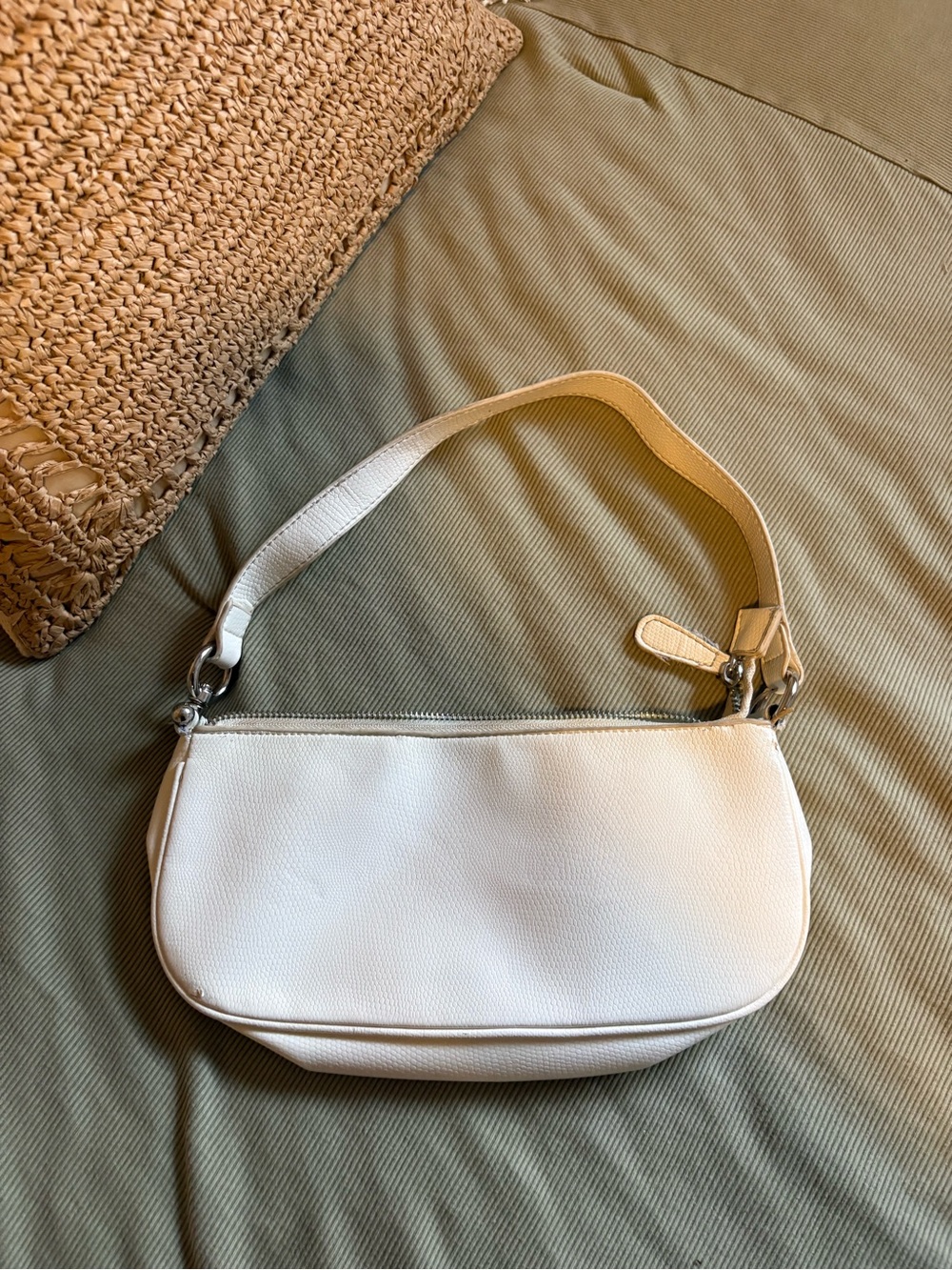 Urban Outfitters Cream Leather Shoulder Bag